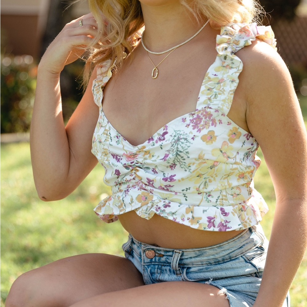 Floral crop top - Picture 2 of 4